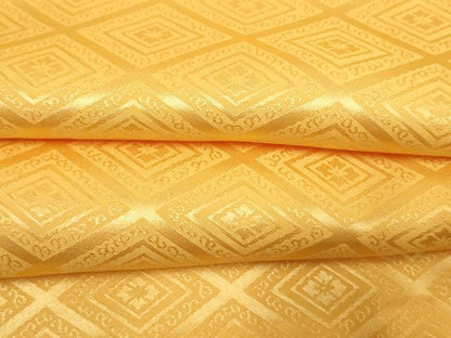 平和屋着物●男性 色紋付・羽織セット 花菱地紋 藤金色 洗える着物 未使用 AABF6568cs