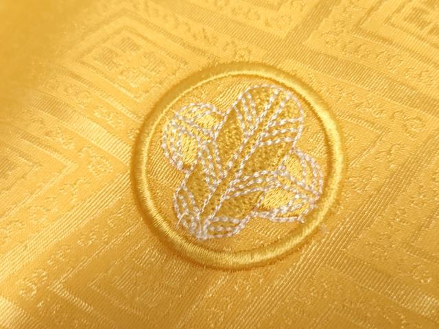 平和屋着物●男性 色紋付・羽織セット 花菱地紋 藤金色 洗える着物 未使用 AABF6568cs