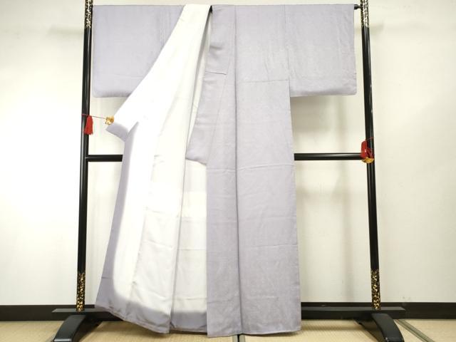 平和屋着物●上質な色無地 長襦袢(無双仕立て)セット 正倉院花地紋 藤色 正絹 逸品 AABF6570cs