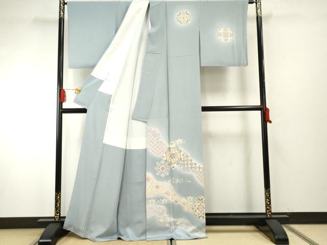 平和屋着物●訪問着 友禅 駒刺繍 正倉院花文 暈し染め 金彩 正絹 逸品 AABF6571cs