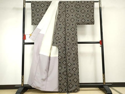 平和屋着物●本場大島紬 龍郷絣 正絹 逸品 AABF6581cs
