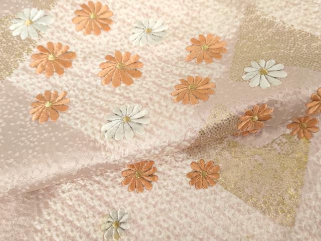 平和屋着物●銀座きしや 訪問着 絞り 刺繍 舞花文 金糸 金彩 たとう紙付き 正絹 逸品 AABF6587cs