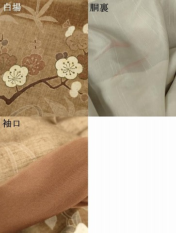 平和屋着物●訪問着 本場結城紬地 草花文 金彩 反端付き 正絹 逸品 AABF6590cs