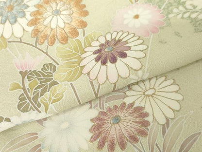 平和屋着物●訪問着 友禅 刺繍 枝花文 暈し染め 金糸 金彩 正絹 逸品 AABF6593cs