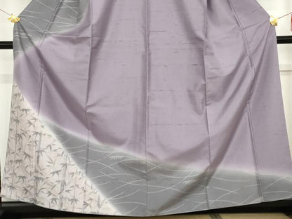 平和屋着物●訪問着 白山紬 笹竹文 正絹 逸品 AABF6594cs