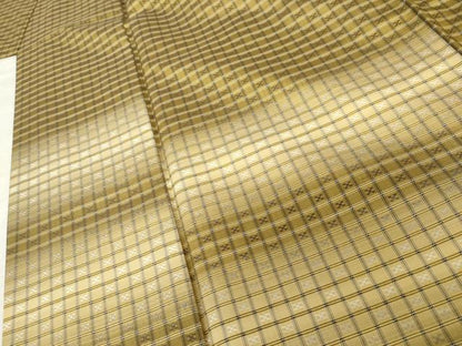 平和屋着物●訪問着 花織 紬地 霞横段文 正絹 逸品 AABF6599cs