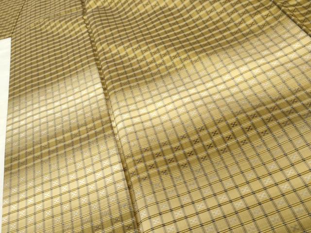 平和屋着物●訪問着 花織 紬地 霞横段文 正絹 逸品 AABF6599cs