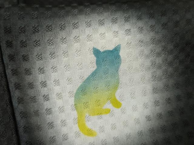 平和屋着物●上質な小紋 蛍暈し 猫 黒地 ロング丈 正絹 逸品 AABF6605cs