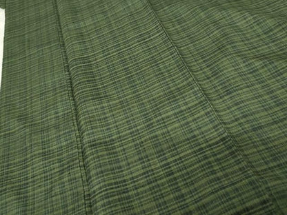 平和屋着物●郡上紬 草木染 格子 正絹 逸品 AABF6606cs