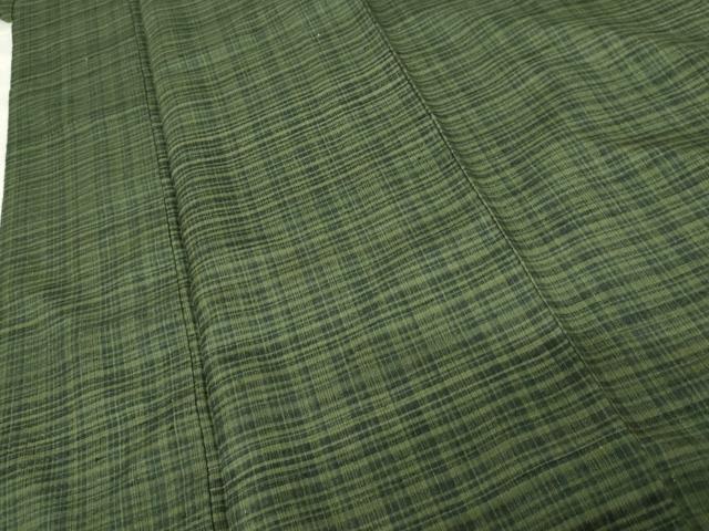 平和屋着物●郡上紬 草木染 格子 正絹 逸品 AABF6606cs