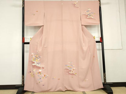 平和屋着物●本加賀友禅作家 水野陽子 訪問着 松竹梅風景文 暈し染め 正絹 逸品 AABF6608cs