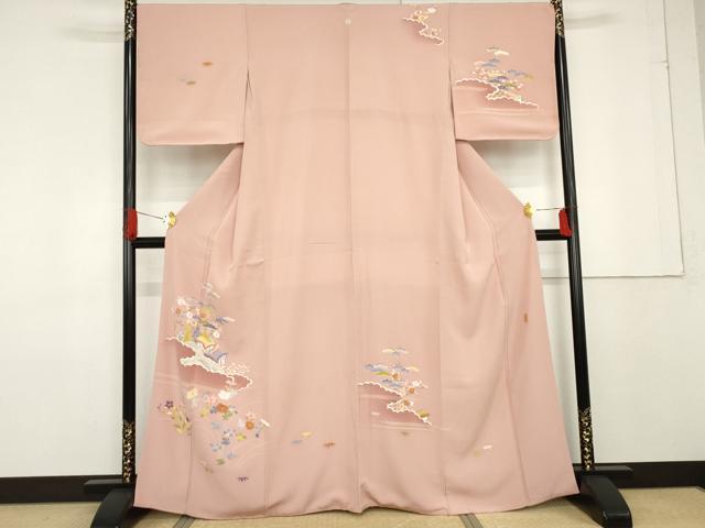 平和屋着物●本加賀友禅作家 水野陽子 訪問着 松竹梅風景文 暈し染め 正絹 逸品 AABF6608cs