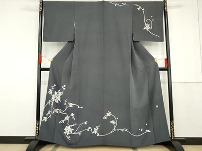 平和屋着物●本加賀友禅作家　松島由美　訪問着　枝花文　正絹　逸品　AABF6612cs