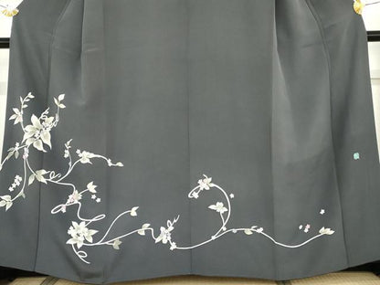 平和屋着物●本加賀友禅作家　松島由美　訪問着　枝花文　正絹　逸品　AABF6612cs