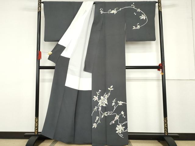 平和屋着物●本加賀友禅作家　松島由美　訪問着　枝花文　正絹　逸品　AABF6612cs