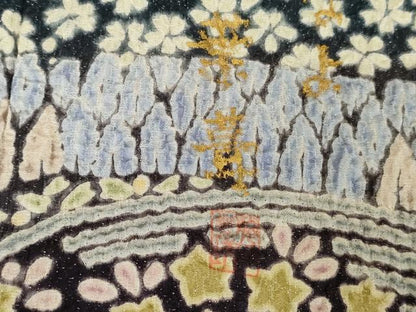 平和屋着物●訪問着 中国三大刺繍 相良刺繍 作家物 絞り 葉葦工房 樹林舞花文 銀通し地 正絹 逸品 未使用 AABF6614cs