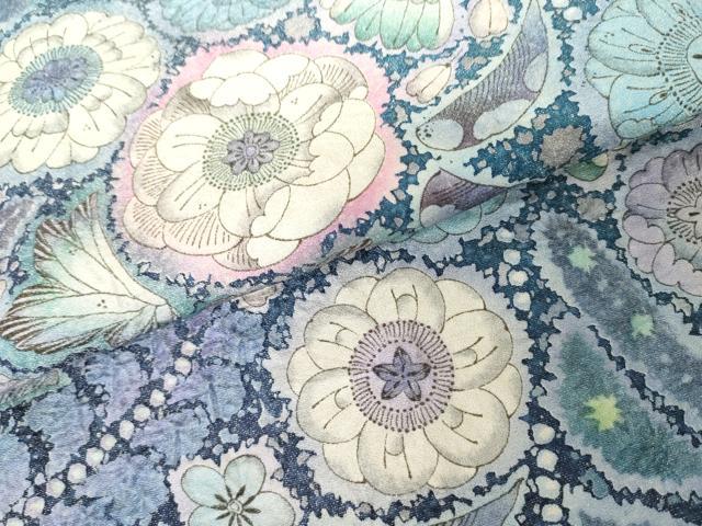 平和屋着物●豪華振袖　辻が花　暈し染め　銀通し地　正絹　逸品　AABF6617cs