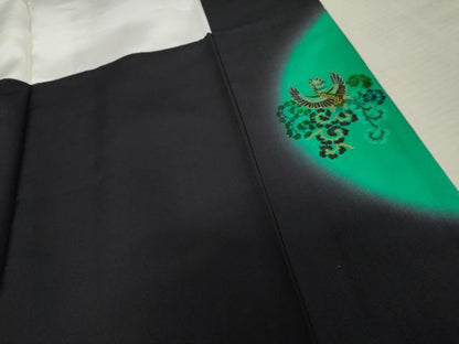 平和屋着物●前田仁仙 仁仙更紗 小紋 切嵌更紗花文 丹後ちりめん 反端付き 正絹 逸品 AABF6625cs