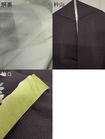 平和屋着物●越後十日町の一流染匠 桐屋・翠山工房 訪問着 草花文 暈し染め 金彩 正絹 逸品 AABF6626cs