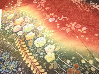 平和屋着物●豪華振袖　辻が花　暈し染め　金彩　金通し地　正絹　逸品　AABF6633cs