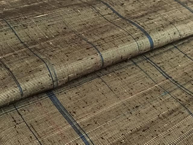 平和屋着物▽上質な紬 単衣 縞 正絹 逸品 AABF6647jh