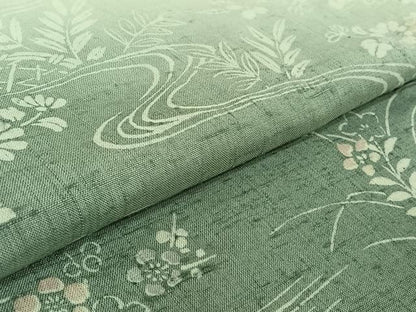 平和屋着物▽訪問着 単衣 生紬 流水松竹梅文 正絹 逸品 AABF6648jh