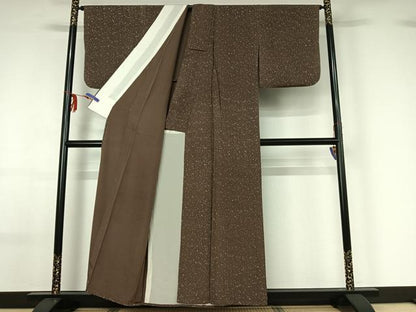 平和屋着物▽上質な小紋 単衣 霞文 正絹 逸品 AABF6652jh