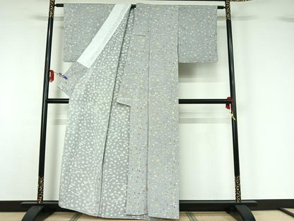 平和屋着物▽上質な小紋 単衣 宝尽くし文 正絹 逸品 AABF6654jh
