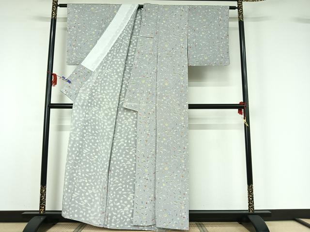 平和屋着物▽上質な小紋 単衣 宝尽くし文 正絹 逸品 AABF6654jh