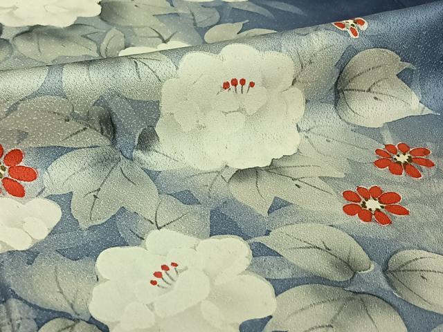 平和屋着物▽訪問着　単衣　手描き　草花文　暈し染め　正絹　逸品　AABF6658jh