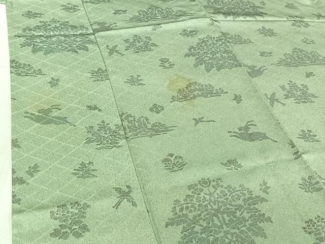 平和屋着物▽上質な小紋 単衣 花鳥文 兎 正絹 逸品 AABF6660jh