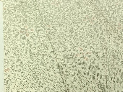 平和屋着物▽本塩沢 単衣 正倉院花文 正絹 逸品 AABF6662jh