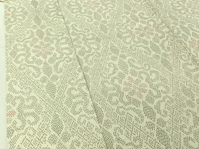 平和屋着物▽本塩沢 単衣 正倉院花文 正絹 逸品 AABF6662jh