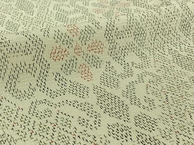 平和屋着物▽本塩沢 単衣 正倉院花文 正絹 逸品 AABF6662jh