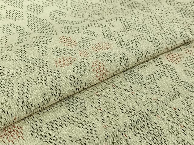 平和屋着物▽本塩沢 単衣 正倉院花文 正絹 逸品 AABF6662jh