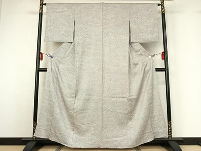 平和屋着物▽上質な小紋 単衣 総絞り 正絹 逸品 AABF6671jh