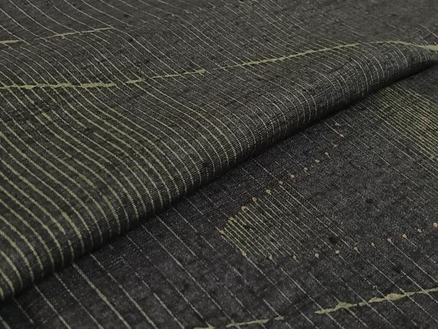 平和屋着物▽上質な紬 単衣 流水文 正絹 逸品 AABF6672jh