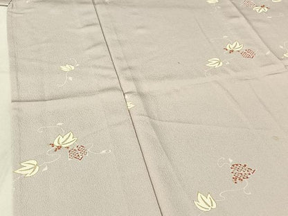 平和屋着物▽上質な小紋 単衣 南天文 金彩 鬼しぼ縮緬 正絹 逸品 AABF6675jh