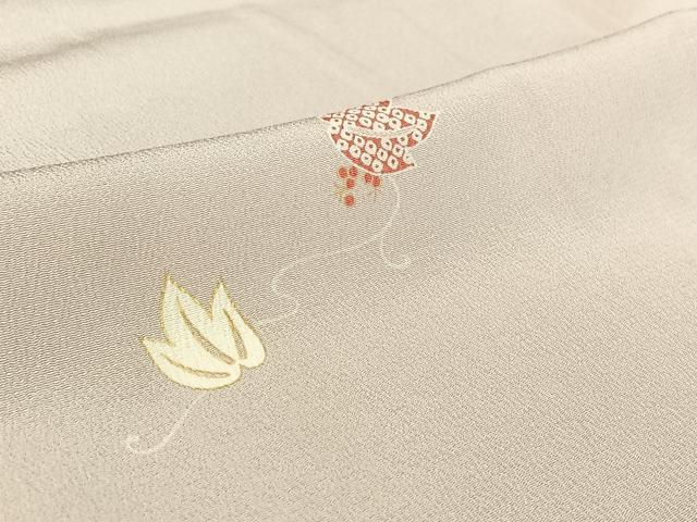 平和屋着物▽上質な小紋 単衣 南天文 金彩 鬼しぼ縮緬 正絹 逸品 AABF6675jh