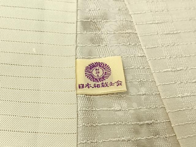 平和屋着物▽上質な小紋 単衣 紬地 手描き 草花文 金彩 正絹 逸品 AABF6678jh
