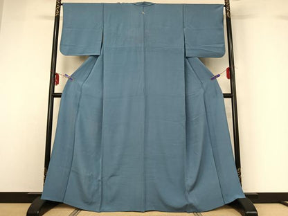 平和屋着物▽上質な色無地 単衣 薄縹色 正絹 逸品 AABF6679jh