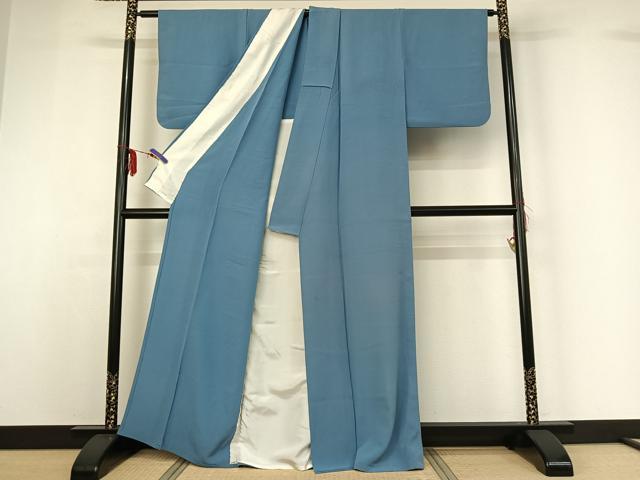 平和屋着物▽上質な色無地 単衣 薄縹色 正絹 逸品 AABF6679jh