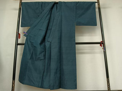 平和屋着物▽男性 紬 単衣 アンサンブル 褐返色 正絹 逸品 AABF6680jh