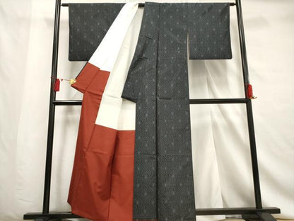 平和屋着物■本場大島紬　花菱文　正絹　逸品　AABF6698br