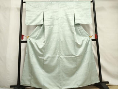 平和屋着物■上質な色無地 芝地紋 白藍色 三越扱い 正絹 逸品 AABF6699br