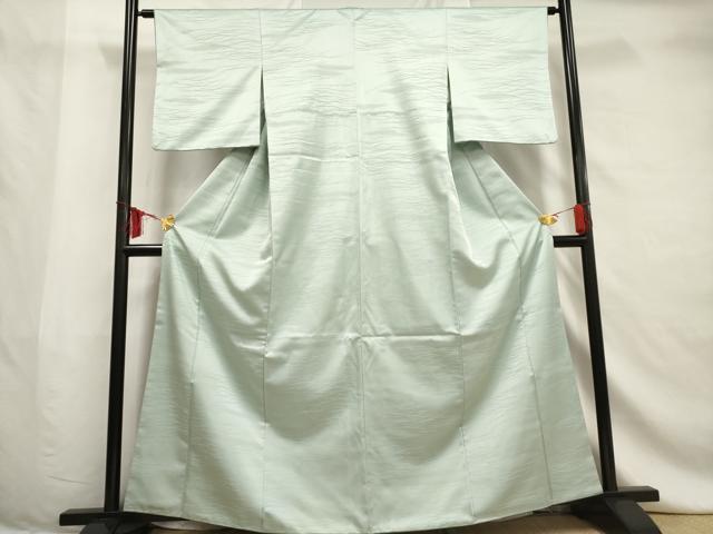 平和屋着物■上質な色無地 芝地紋 白藍色 三越扱い 正絹 逸品 AABF6699br