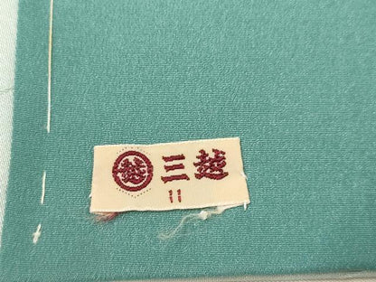 平和屋着物■上質な色無地 芝地紋 白藍色 三越扱い 正絹 逸品 AABF6699br