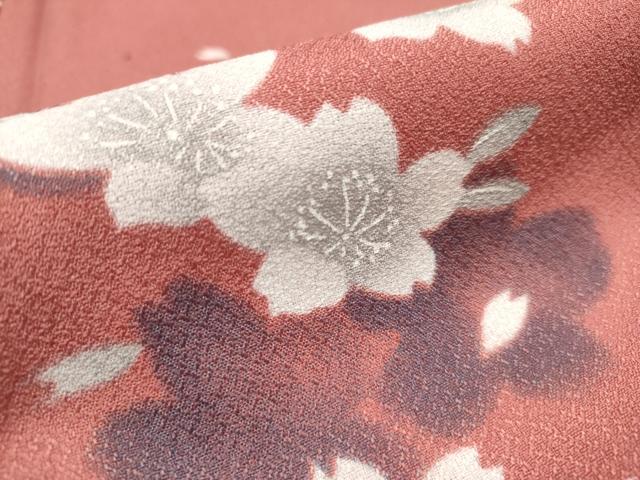平和屋着物■小紋 舞桜文 洗える着物 AABF6706br