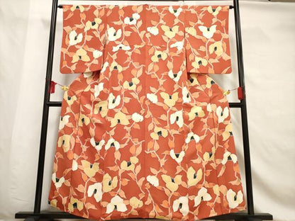 平和屋着物■上質な小紋 枝花文 正絹 逸品 AABF6708br