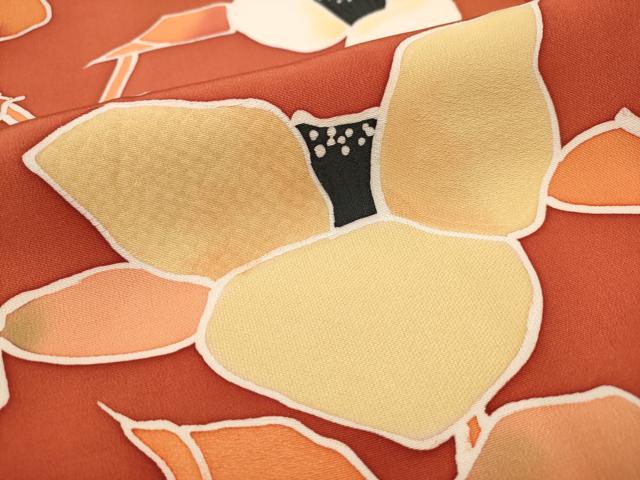 平和屋着物■上質な小紋 枝花文 正絹 逸品 AABF6708br